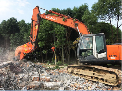 HC120 粉碎钳拆房子、钢筋液压钳现代挖机、